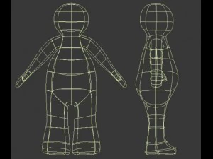 fat faceless human like doll character 3D Model