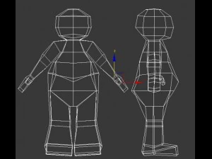 fat faceless human like doll character 3D Model