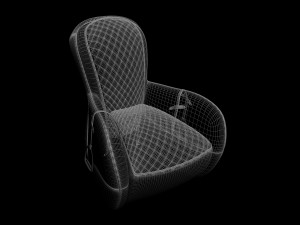 quilted leather chair Modèle 3D