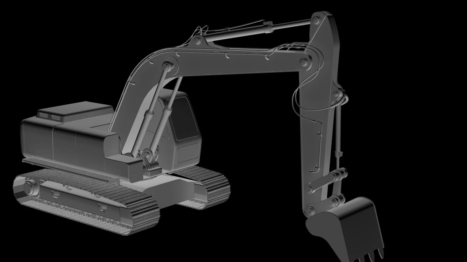excavator digger 3D Model .c4d .max .obj .3ds .fbx .stl .blend 