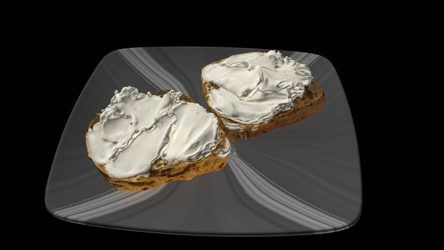 bread with cottage cheese 3D Model .c4d .max .obj .3ds .fbx .stl .blend 