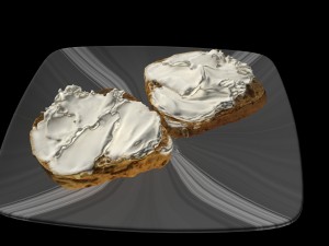 bread with cottage cheese 3D Model