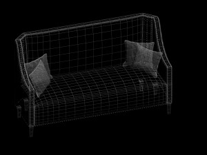sofa with high back 3D Model