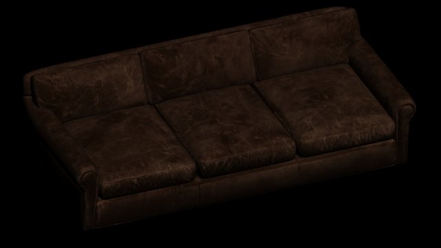 leather triple sofa Model 3D .c4d .max .obj .3ds .fbx .stl .blend 