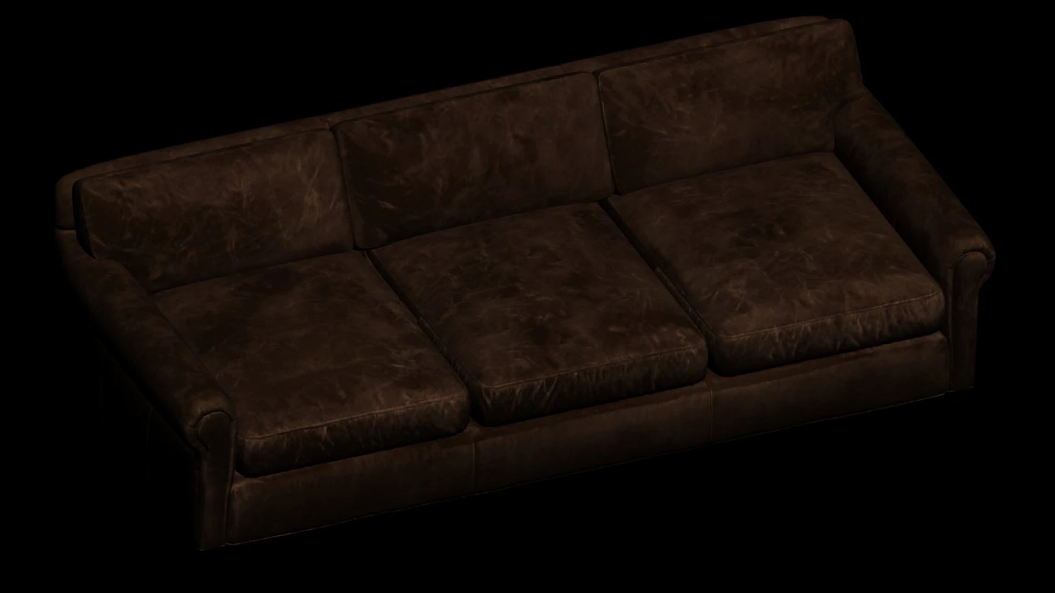 leather triple sofa 3D Model .c4d .max .obj .3ds .fbx .stl .blend 