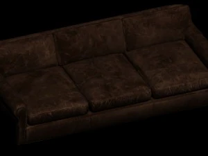 leather triple sofa 3D Model