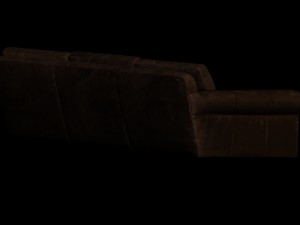 leather triple sofa Model 3D