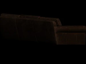 leather triple sofa 3D Model