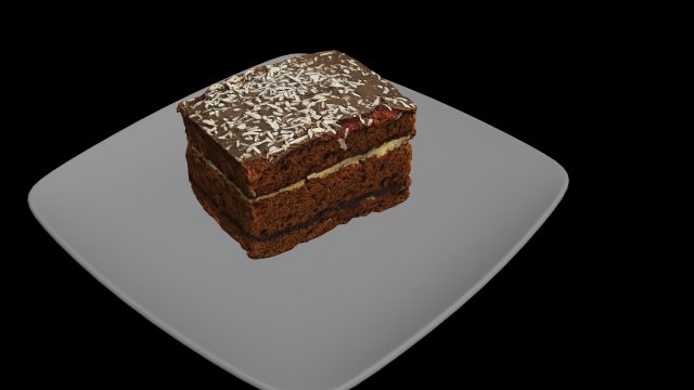 a piece of chocolate cake Modelo 3D .c4d .max .obj .3ds .fbx .stl .blend 