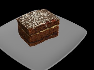 a piece of chocolate cake Model 3D