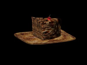 slice of chocolate cake 3D Model