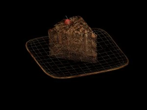 slice of chocolate cake 3D Model