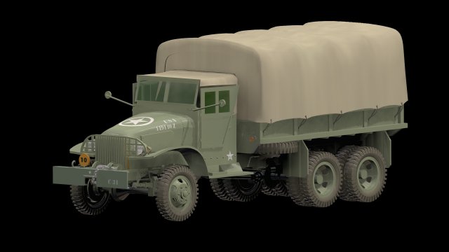 us army truck gmc cckw 353-a Modello 3D .c4d .max .obj .3ds .fbx .stl .blend 