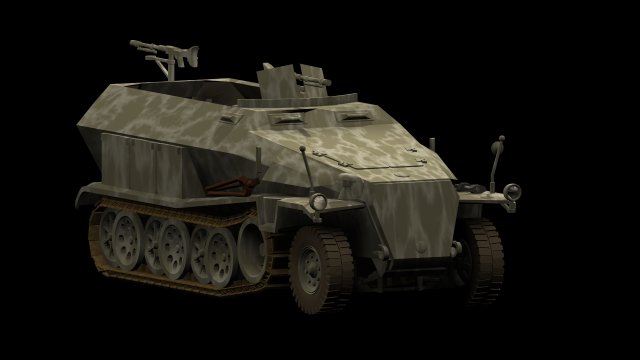 apc sd kfz 251 3D-Modell .c4d .max .obj .3ds .fbx .stl .blend 