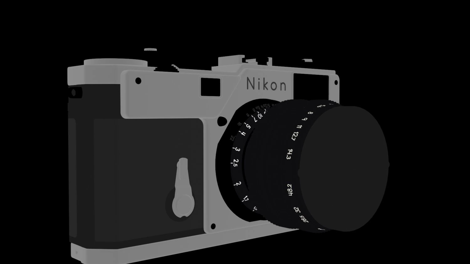 film vintage camera nikon s3 yr 2000 3D Model .c4d .max .obj .3ds .fbx .stl .blend