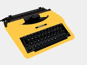 palheta de prata para m&aacute;quina de escrever Modelo 3D