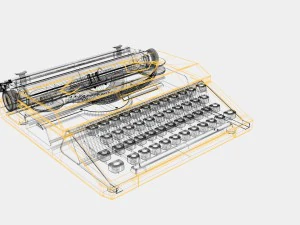 buluh perak mesin tik Model 3D