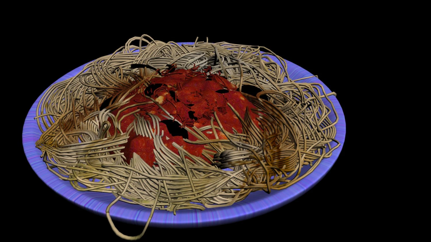 pasta with tomato sauce 3D Model .c4d .max .obj .3ds .fbx .stl .blend 