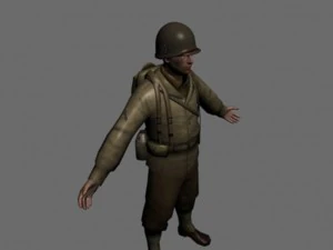 2차 세계 대전 미국 군인 3D 모델