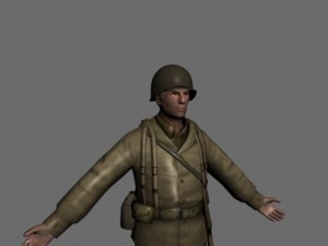 wwii american soldier 3D Model