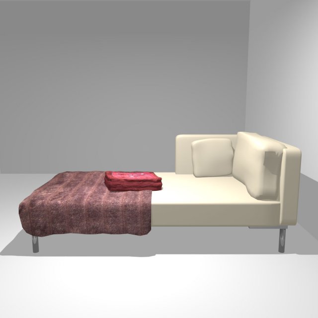 sofa day bed 3D Model .c4d .max .obj .3ds .fbx .stl .blend 
