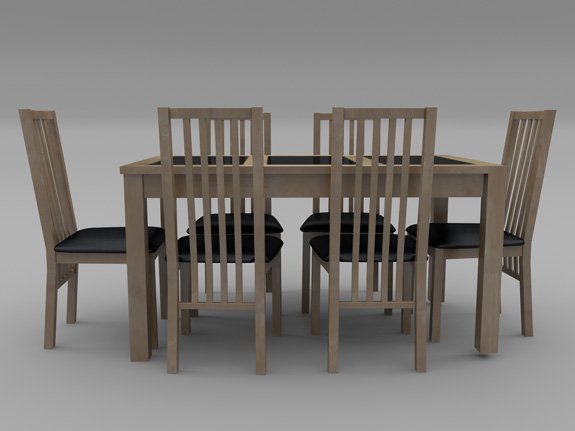 table and chair set  wood and slate 3D 模型 .c4d .max .obj .3ds .fbx .stl .blend 