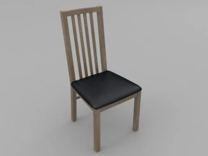 table and chair set  wood and slate 3D Model