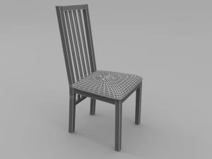 table and chair set  wood and slate 3D Model