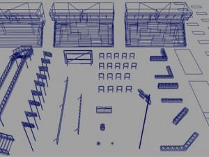 race track construction kit addon pack a 3D Модель