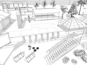 race track construction kit addon pack b 3D Model