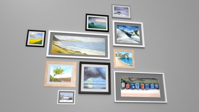 picture frames and paintings 3D Model .c4d .max .obj .3ds .fbx .stl .blend 