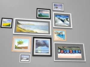 picture frames and paintings 3D Model