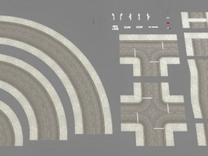 roads construction kit 3D 모델