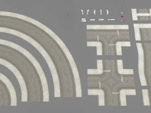 roads construction kit 3D Model