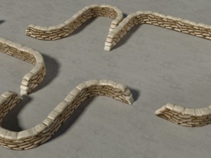 sandbags wall construction kit Model 3D