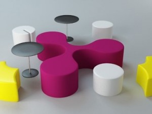 three way table Model 3D