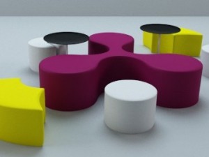 three way table 3D Model