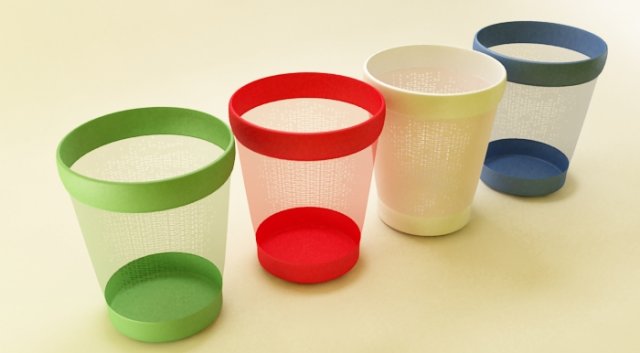 plastic trash can Modelo 3D .c4d .max .obj .3ds .fbx .stl .blend 