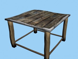 wooden table Model 3D