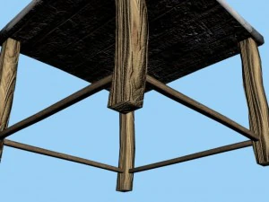 wooden table 3D Model