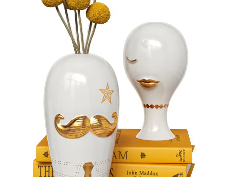 Jonathan Adler dourou vasos Misia e Salvadore Modelo 3D
