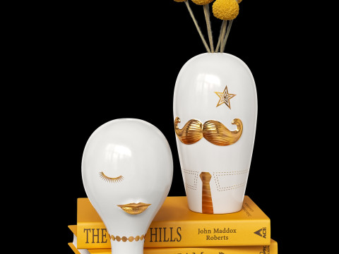 Jonathan Adler gilded Misia and Salvadore vases Modelo 3D