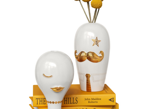 Jonathan Adler gilded Misia and Salvadore vases Modelo 3D