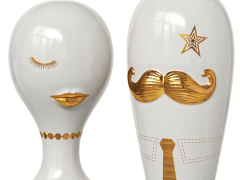 Jonathan Adler gilded Misia and Salvadore vases Modelo 3D