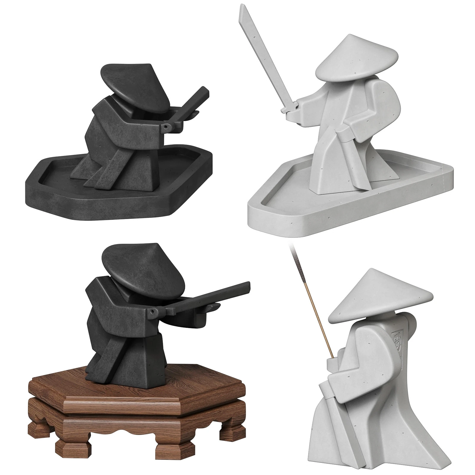 Incense stand Samurai 3D Model .c4d .max .obj .3ds .fbx .stl .blend 