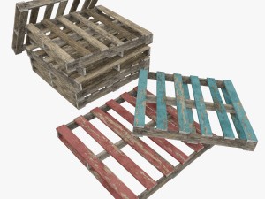 australian pallets low poly 3D-Modell