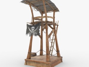wooden pirate watch tower Model 3D