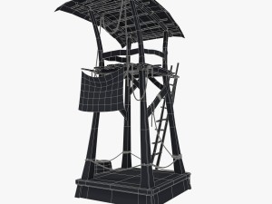wooden pirate watch tower Model 3D