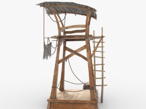 wooden pirate watch tower Model 3D