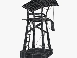 wooden pirate watch tower 3D Model